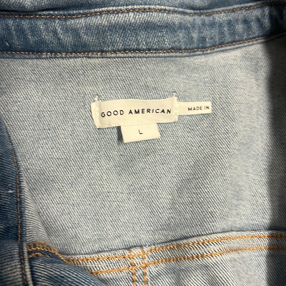 NWT GOOD AMERICAN Fit For Success Bootcut Jumpsuit Denim Large - Picture 4 of 6